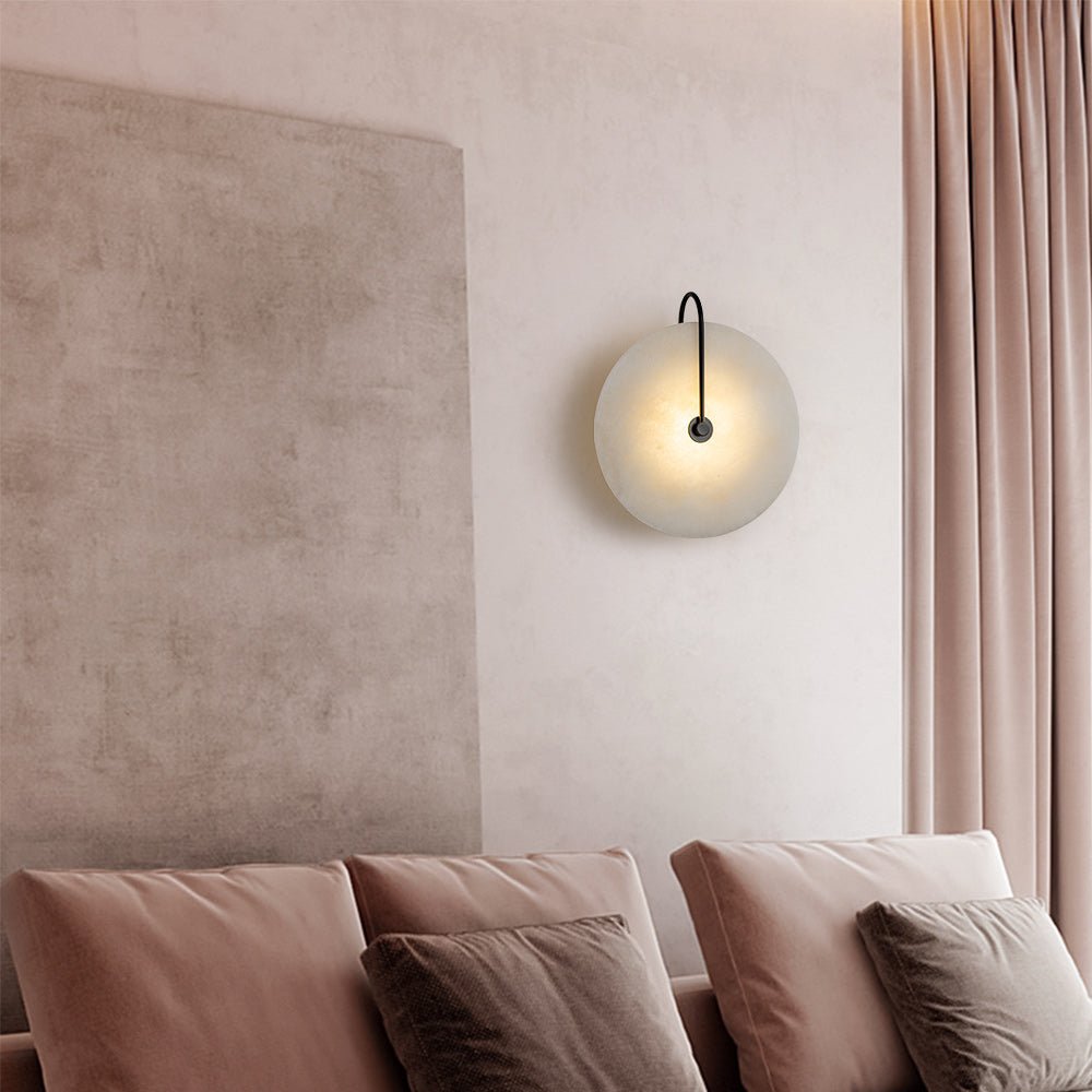 Wandlamp Marmer Rond LED 5W Zwart Wit 25cm Slaapkamer Hal Woonkamer Mid-Century