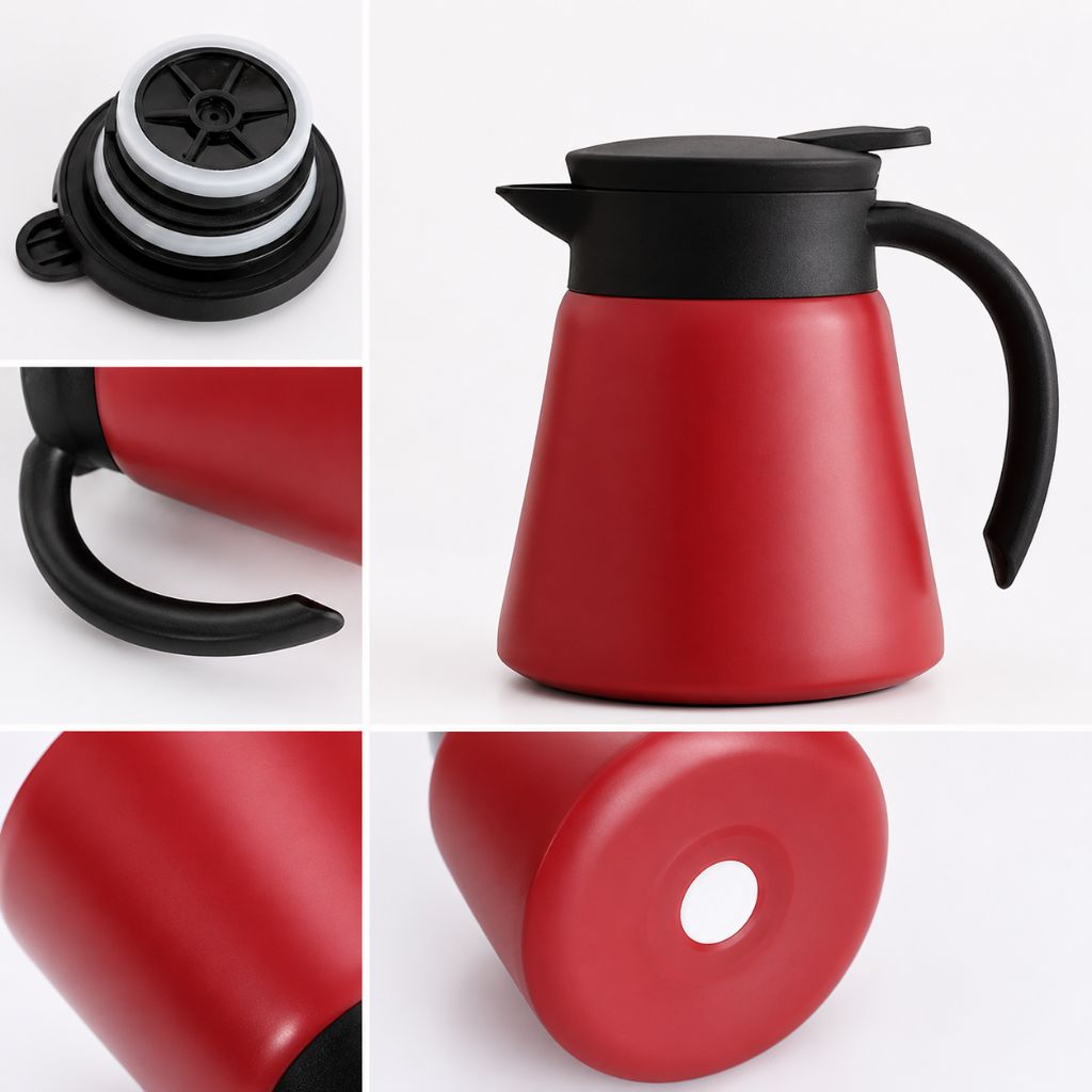 Vacuüm Thermoskan 600ml RVS Dubbelwandig Geïsoleerd voor Koffie Thee Kantoor Keuken Thuis Warm Koud Dranken