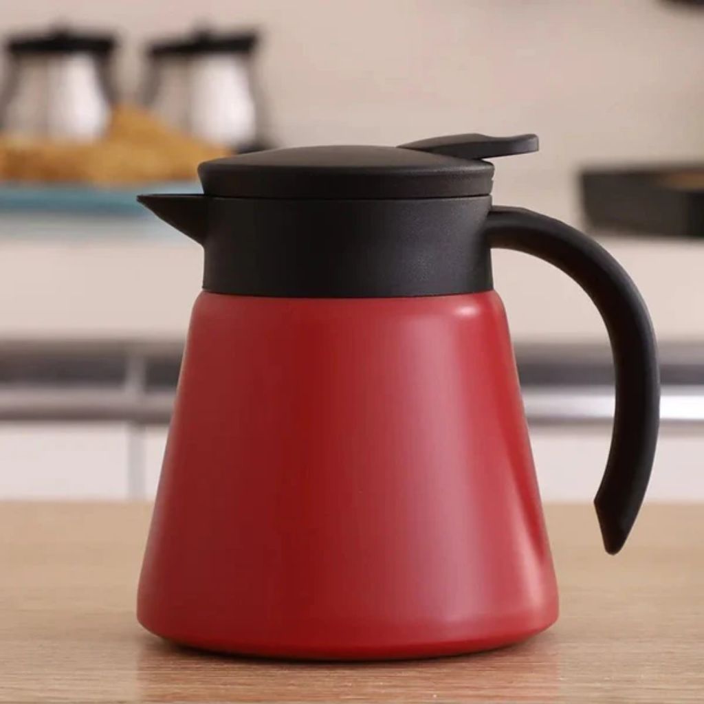 Vacuüm Thermoskan 600ml RVS Dubbelwandig Geïsoleerd voor Koffie Thee Kantoor Keuken Thuis Warm Koud Dranken