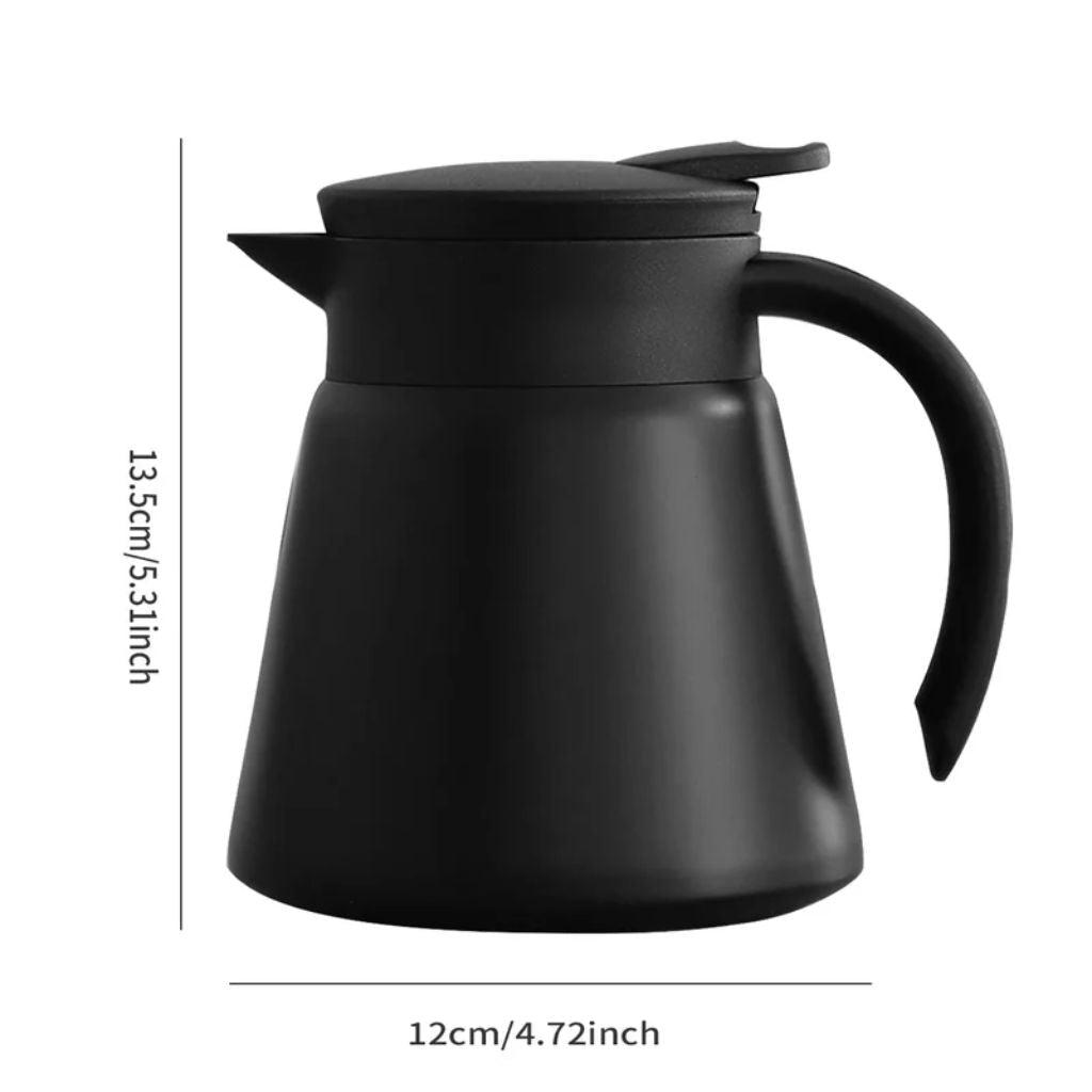 Vacuüm Thermoskan 600ml RVS Dubbelwandig Geïsoleerd voor Koffie Thee Kantoor Keuken Thuis Warm Koud Dranken