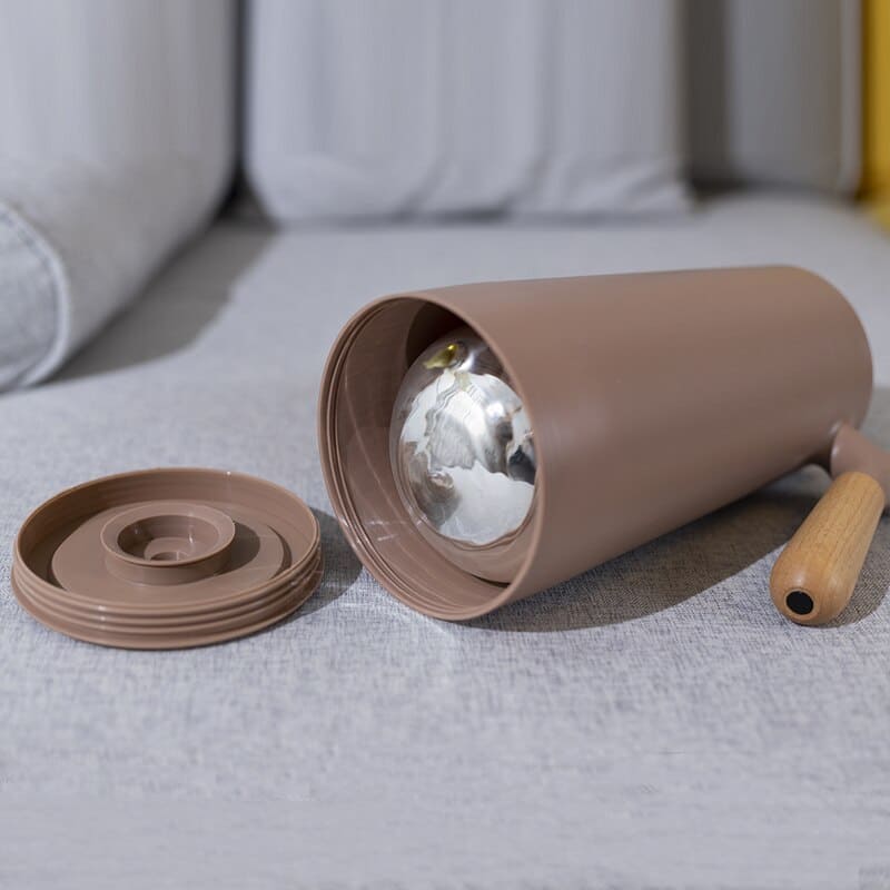 Thermoskan met Houten Handgreep 1L Dubbelwandig Glas Koffiekan Theekan Isoleerkan Scandinavisch Design