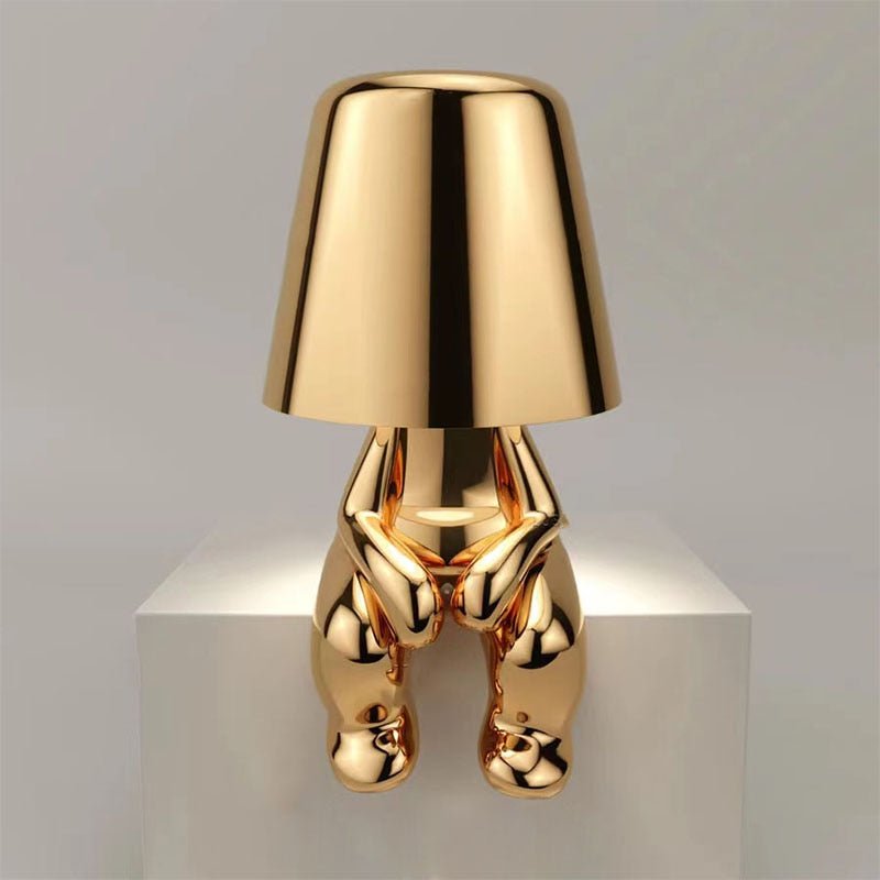 Decoratieve Tafellamp Denkende Figuur met USB Oplaadbare LED Verlichting voor Leeshoek en Werkplek