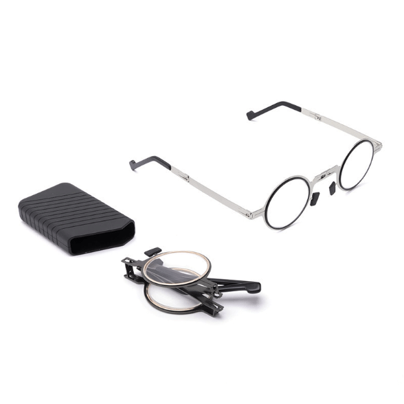 Opvouwbare Leesbril met Blauwlichtfilter Titanium Rond Vierkant Frame Ultralight 19g voor Reizen en Onderweg