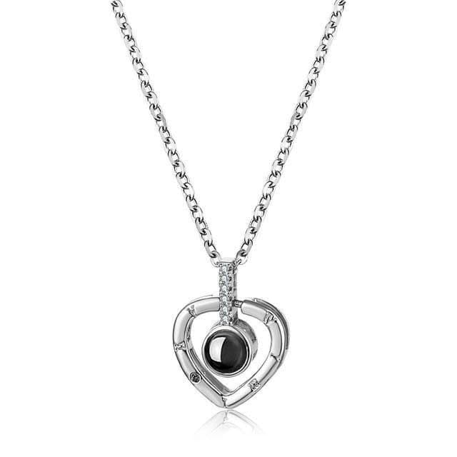 Hartvormige Ketting met Projectie 925 Zilver Romantisch Cadeau Strass Hanger Elegante Sieraad Vrouwen