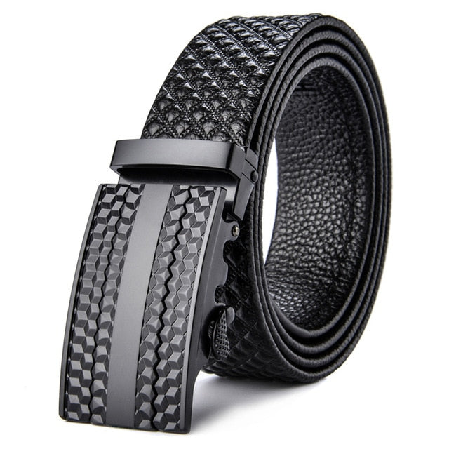 Lederen Riem Heren Zwart Krasbestendig Waterdicht - Echt Rundleer met Moderne Gesp 110-130cm Elegant Design
