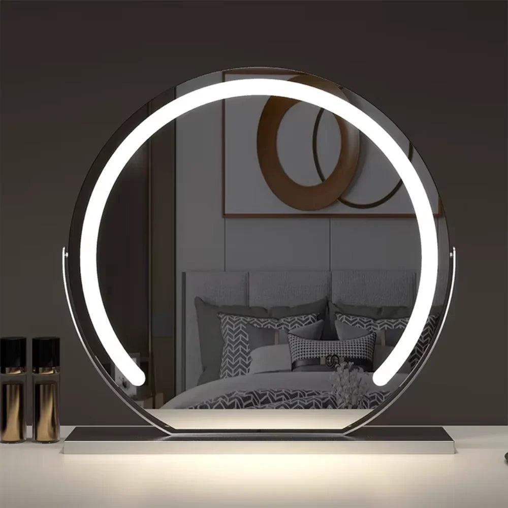 Make-up Spiegel met 15x Vergroting LED Verlichting 360° Draaibaar Touchbediening Dimbaar Bureau Kaptafel