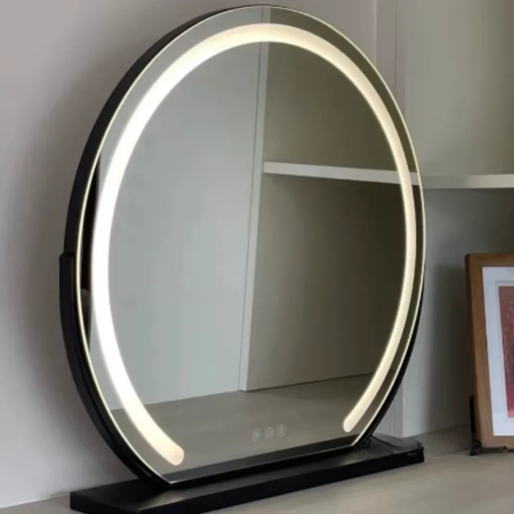 Make-up Spiegel met 15x Vergroting LED Verlichting 360° Draaibaar Touchbediening Dimbaar Bureau Kaptafel