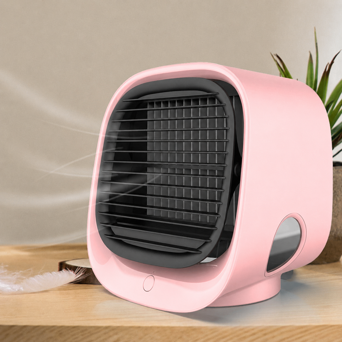 Compacte Luchtkoeler 2-in-1 | USB Airco met Luchtbevochtiger en LED-verlichting voor Slaapkamer Kantoor