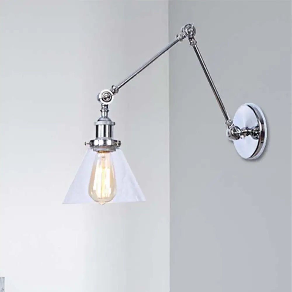 Verstelbare Wandlamp met Helder Glas en Metalen Zwenkarm voor Sfeervolle Woonkamer en Slaapkamer Verlichting