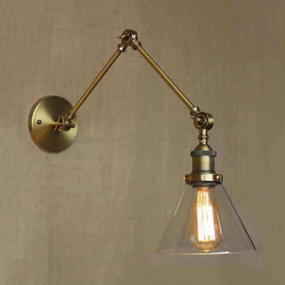Verstelbare Wandlamp met Helder Glas en Metalen Zwenkarm voor Sfeervolle Woonkamer en Slaapkamer Verlichting