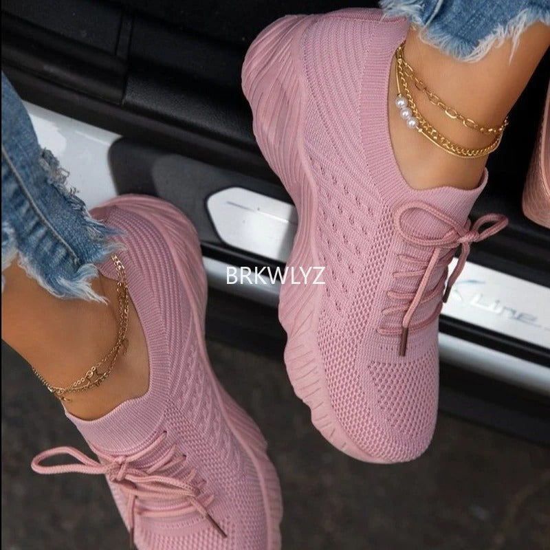 Dames Sneakers Nylon Katoen Luchtig Voetbed Enkels Steun Casual Sport Werk Vrije Tijd Stoer Elegant Comfort