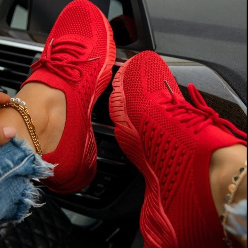 Dames Sneakers Nylon Katoen Luchtig Voetbed Enkels Steun Casual Sport Werk Vrije Tijd Stoer Elegant Comfort