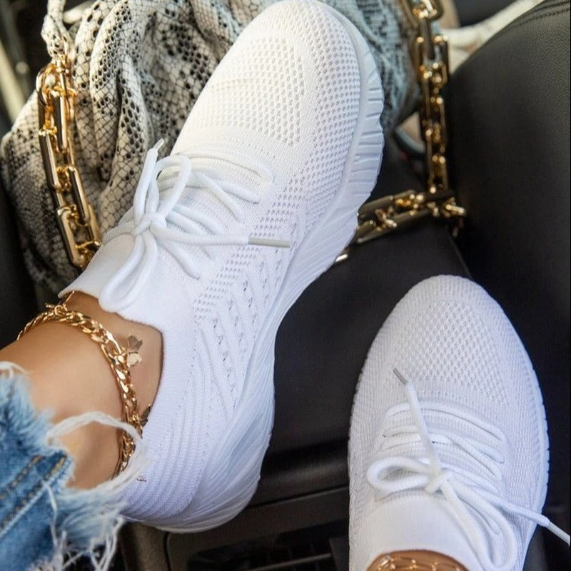 Dames Sneakers Nylon Katoen Luchtig Voetbed Enkels Steun Casual Sport Werk Vrije Tijd Stoer Elegant Comfort