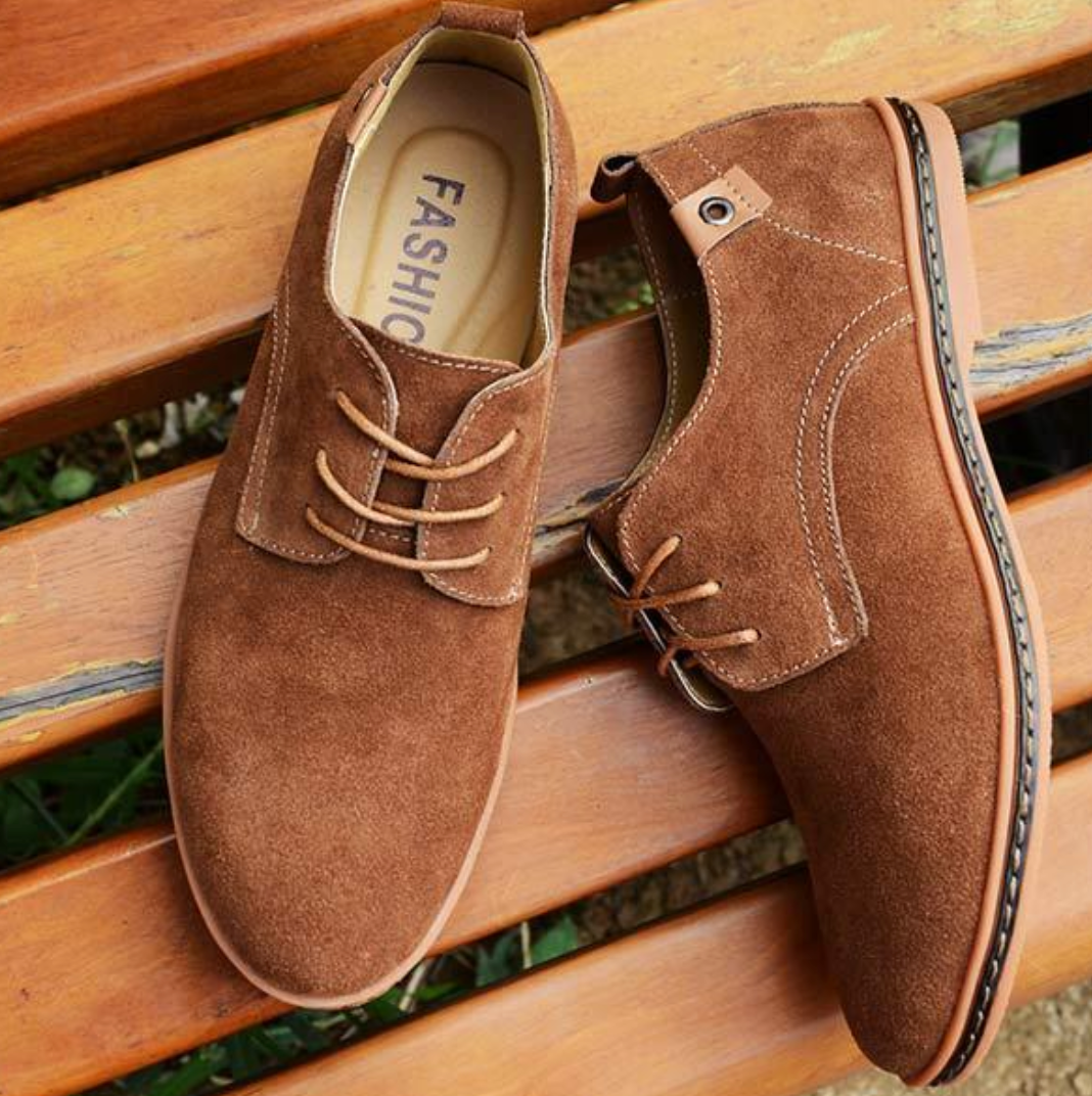 Veterschoenen Heren Vegan Suède Oxford Stijl Zwart Bruin Grijs Blauw Comfortabel Chique Casual Dagelijks