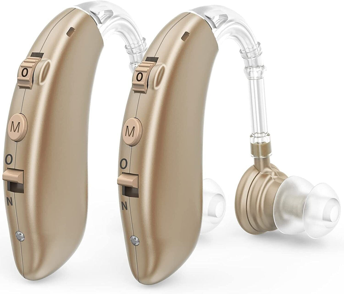 Digitaal Oplaadbaar Gehoorapparaat BTE met Ruisonderdrukking Beige voor Helder Geluid en Comfortabele Gesprekken