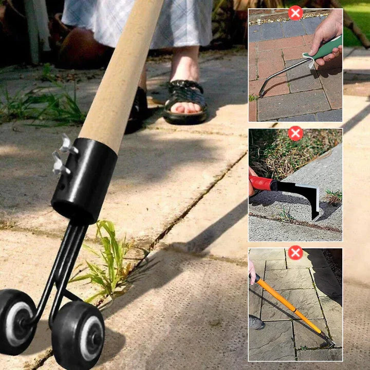 Handmatige Onkruidverwijderaar met Rollend Ontwerp - Ergonomisch Tuingereedschap voor Voegen en Paden - Robuust Staal - Rückenschonend Werken