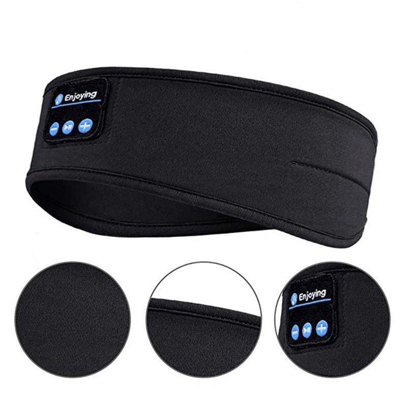 Draadloze Slaap Hoofdband met Bluetooth Speakers Grijs Zwart Yoga Sport Hardlopen Comfortabel Ademend