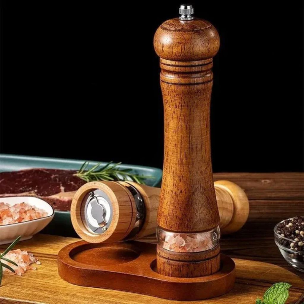 Handmolen Hout Zout Peper Verstelbaar Maalwerk Keuken Tafel Kruiden Specerijen Ambachtelijk Malen Eetkamer