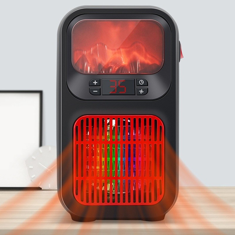 Compacte Keramische Kachel Elektrisch 1500W Zwart Verwarming Energiezuinig Slaapkamer Kantoor Woonkamer