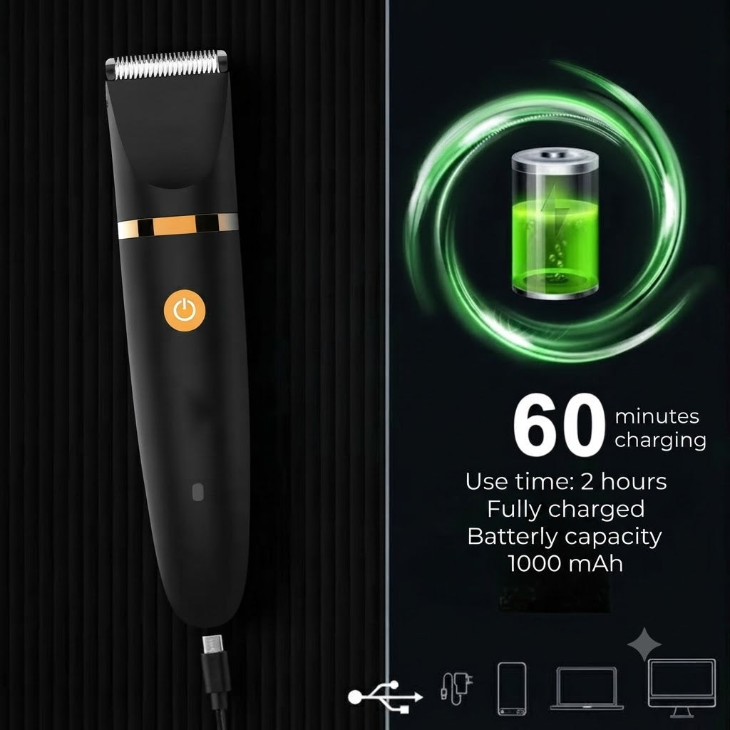 Elektrische Bodygroomer 3-in-1 Trimmer voor Mannen IPX7 Waterbestendig USB-C Oplaadbaar Lichaamsverzorging