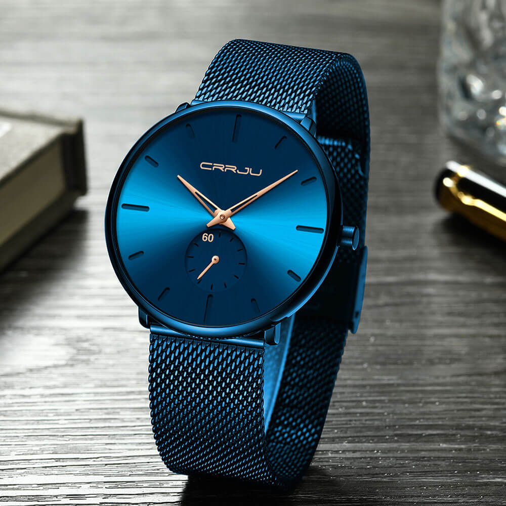 Minimalistisch Quartz Herenhorloge 40mm Ultradun Krasbestendig Glas Waterdicht Polshorloge Elegante Wijzerplaat