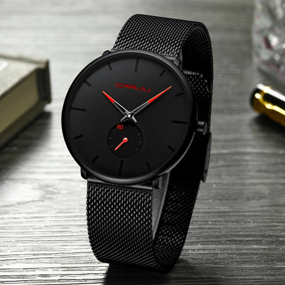 Minimalistisch Quartz Herenhorloge 40mm Ultradun Krasbestendig Glas Waterdicht Polshorloge Elegante Wijzerplaat