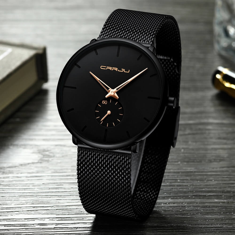Minimalistisch Quartz Herenhorloge 40mm Ultradun Krasbestendig Glas Waterdicht Polshorloge Elegante Wijzerplaat