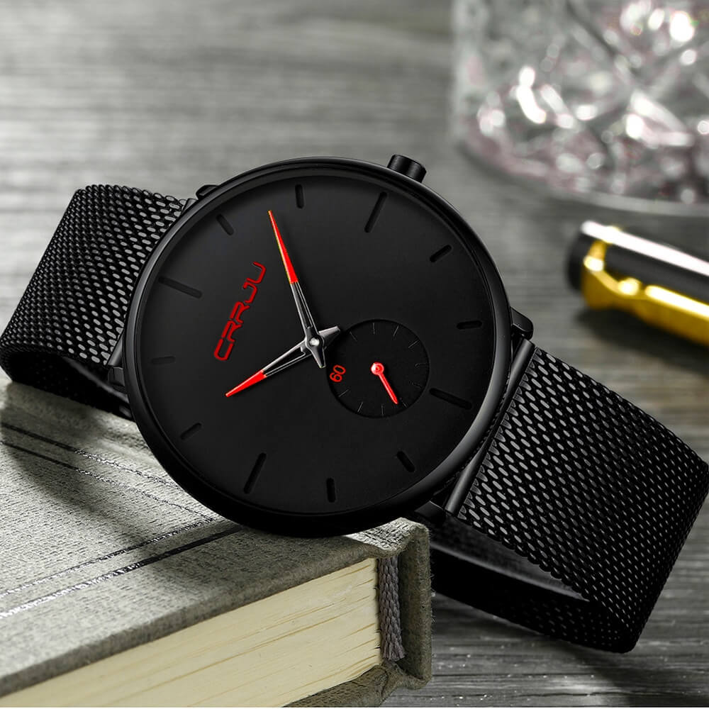 Minimalistisch Quartz Herenhorloge 40mm Ultradun Krasbestendig Glas Waterdicht Polshorloge Elegante Wijzerplaat