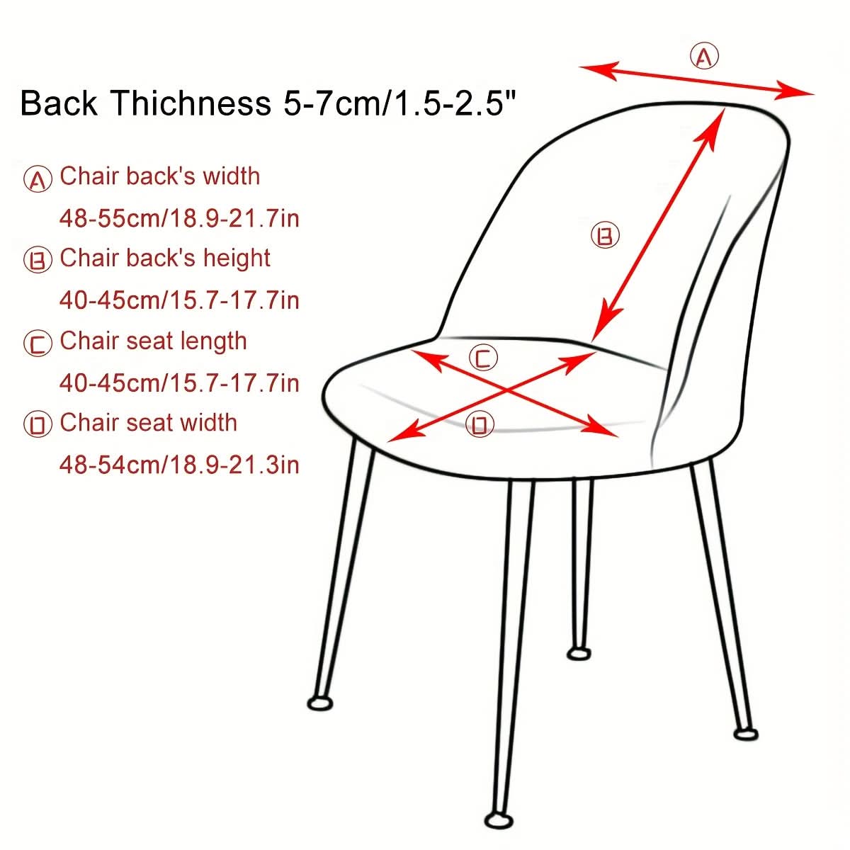 Elastische Stoelhoes Set voor Eetkamerstoelen Beschermhoes Moderne Stretch Design Wasbaar 4 tot 6 Stuks