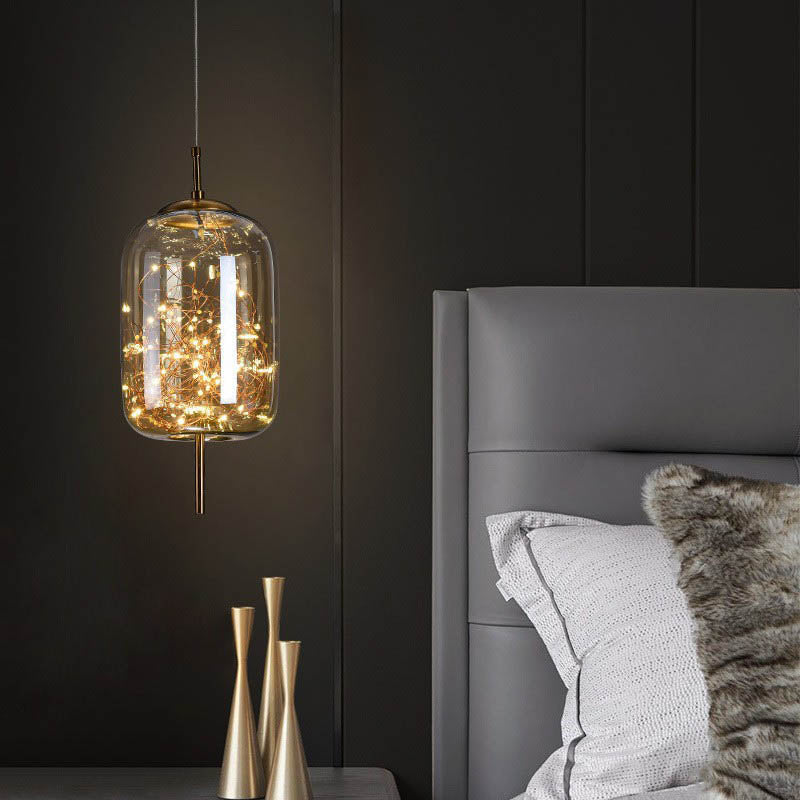 Glazen LED Hanglamp met Warm Scandinavisch Design - Amber of Grijs 24W