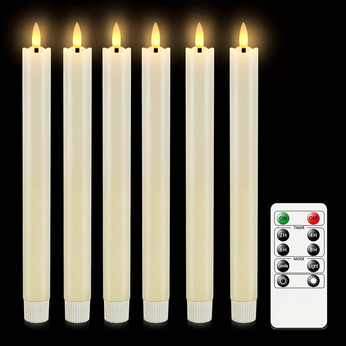 LED Kegelkaarsen met Afstandsbediening - Vlamloze Kaarsen in Ivoor voor Sfeervolle Tafeldecoratie