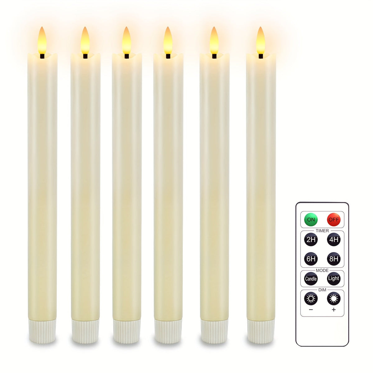 LED Kegelkaarsen met Afstandsbediening - Vlamloze Kaarsen in Ivoor voor Sfeervolle Tafeldecoratie