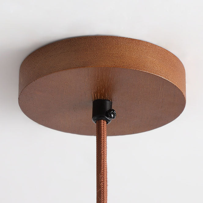 Zen Hanglamp met Natuursteen Kap en Houten Accent - Scandinavisch Design met Geïntegreerde LED
