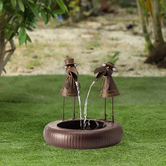 Decoratieve Tuinfontein Dierenmotief Polyresin Fontein met Waterpomp Rustgevend Waterornament voor Tuin Terras