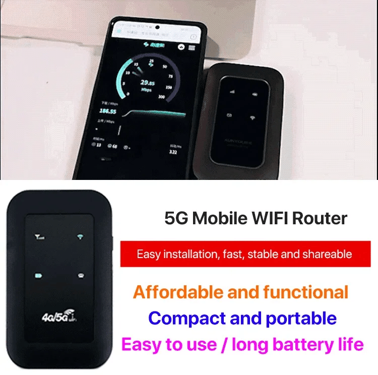 Mobiele 5G WiFi Router Draadloos Internet Onderweg Compact Zakformaat Tot 5 Apparaten Thuisnetwerk Reizen