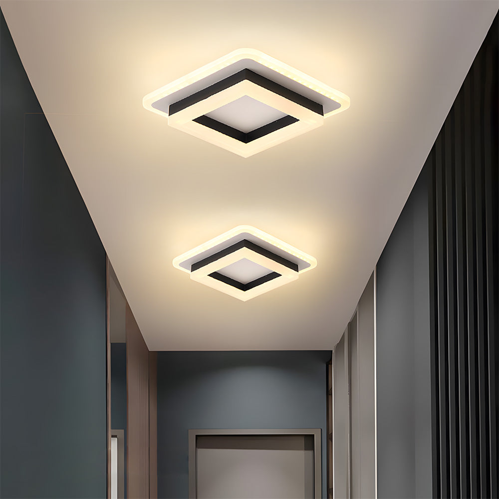 Plafondlamp Vierkant LED Modern Metaal En Acryl Flush Mount Design
