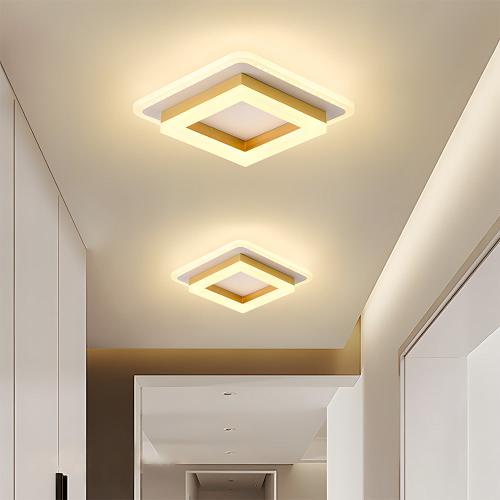 Vierkante LED Plafondlamp 1920 Lumen Zwart Wit Slaapkamer Hal Woonkamer Moderne Plafonnière Geometrisch Design Verlichting Binnen