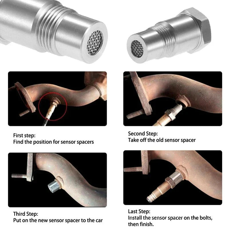 O2 Sensor Adapter M18x1.5 met Ingebouwde Katalysator voor Uitlaatmodificaties Off-Road Voertuigen Universeel
