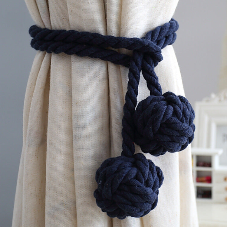 Macramé Gordijnhouders met Houten Stok - Handgeweven Katoenen Tie Backs voor Natuurlijke Boho Stijl