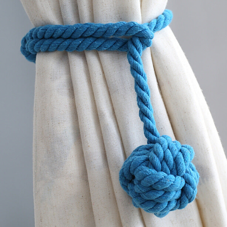 Macramé Gordijnhouders met Houten Stok - Handgeweven Katoenen Tie Backs voor Natuurlijke Boho Stijl