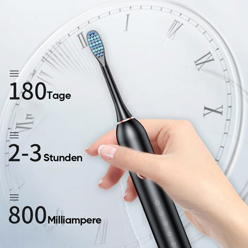 Elektrische Tandenborstel 40.000 Trillingen 6 Poetsmodi IPX7 Waterbestendig Timer Oplaadbaar Wit Zwart Roze