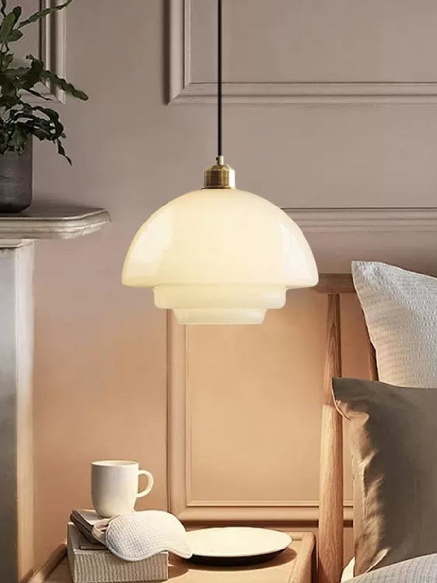 Glazen Hanglamp met Gelaagd Design - Melkwit Matglas voor Eetkamer en Woonkamer
