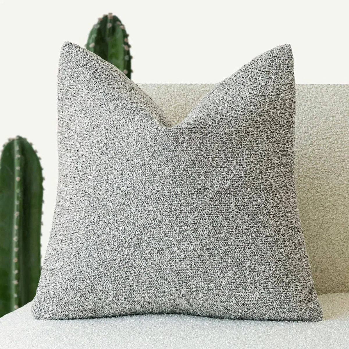 Kussenhoes 45x45 cm Bouclé Stof Zacht Minimalistisch Zonder Binnenkussen Wit Beige Camel Antraciet Groen Zwart