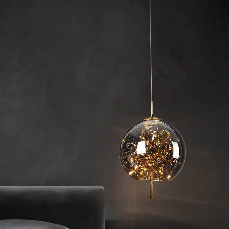 Glazen LED Hanglamp met Warm Scandinavisch Design - Amber of Grijs 24W