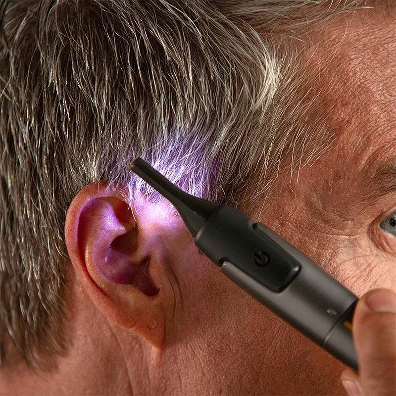 Precision Haartrimmer voor Neus Oren Wenkbrauwen | Met LED-Verlichting | Titanium RVS Mesjes | Ultra-Vlakke Kop | Ergonomisch Design