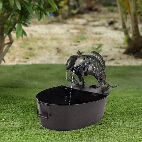 Decoratieve Tuinfontein Dierenmotief Polyresin Fontein met Waterpomp Rustgevend Waterornament voor Tuin Terras