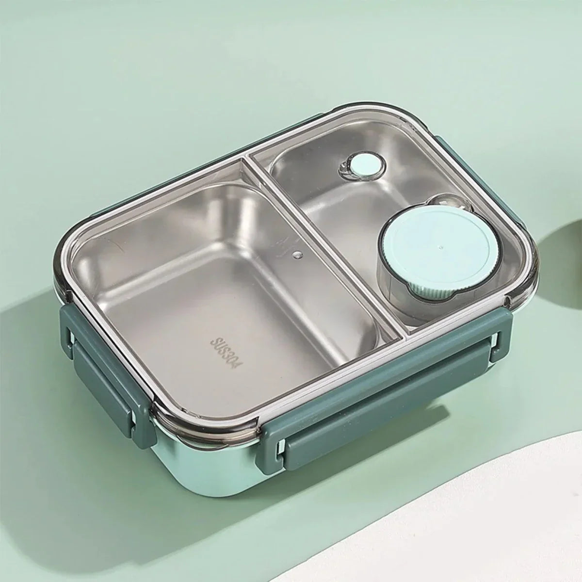 Geïsoleerde Warmhoudcontainer voor Warme Maaltijden - Lekvrij Deksel - Compacte Lunchbox - 2 of 3 Vakken - Roestvrij Staal Thermosblik