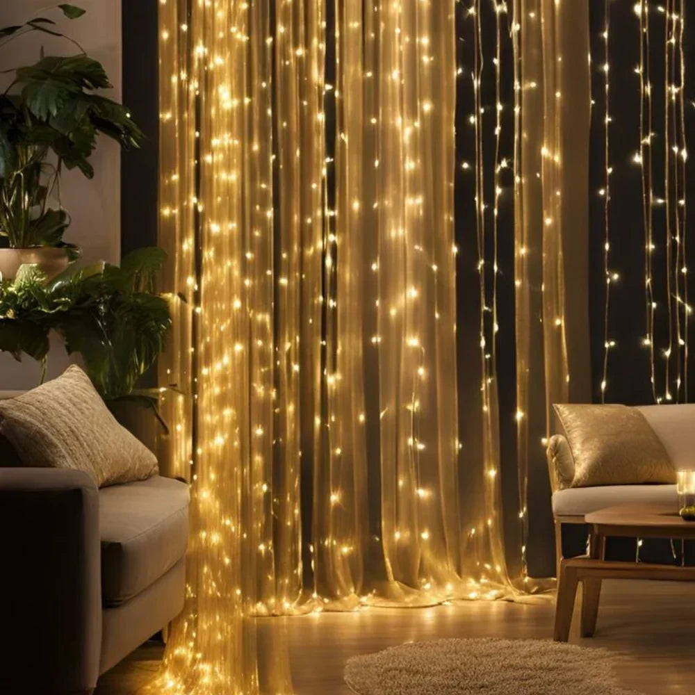 LED Lichtgordijn Warmwit - Decoratieve Verlichting voor Tuin en Balkon
