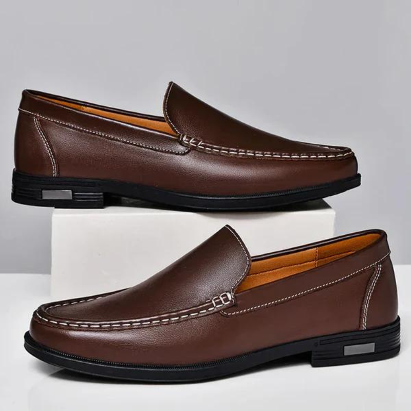 Herenslipper Italiaans Echt Leder Zwart Bruin Grijs Blauw Loafer 39-46 Klassiek Comfort Zakelijk Vrijetijd Tijdloos