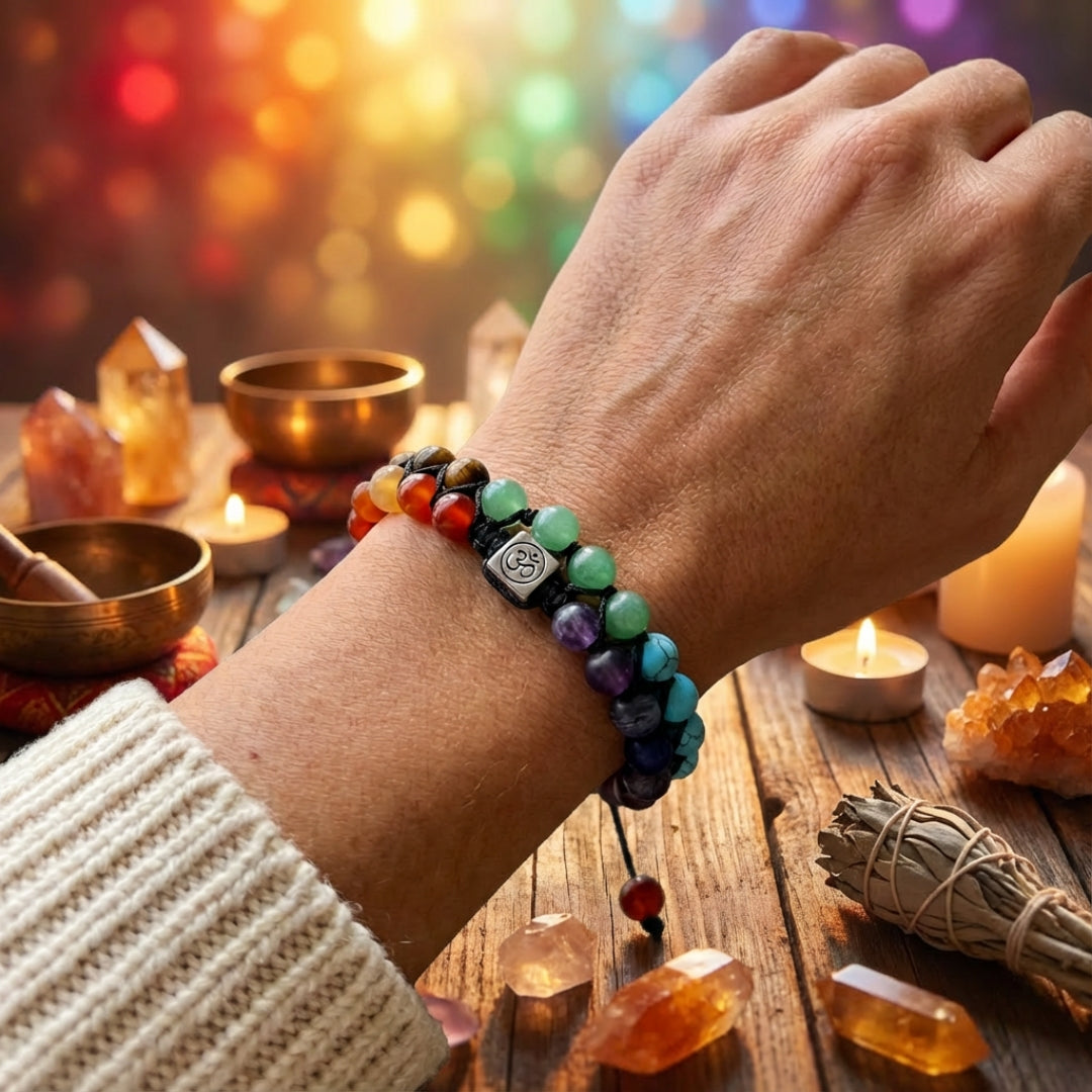 Verstelbare Chakra Armband Natuursteen Energiekralen Meditatie Yoga Spiritueel Welzijn Unisex Sieraad